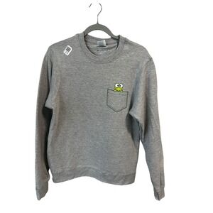 Hello Kitty Keroppi Sweatshirt Pocket Graphic Crew Neck Pullover‎ Small